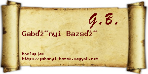 Gabányi Bazsó névjegykártya